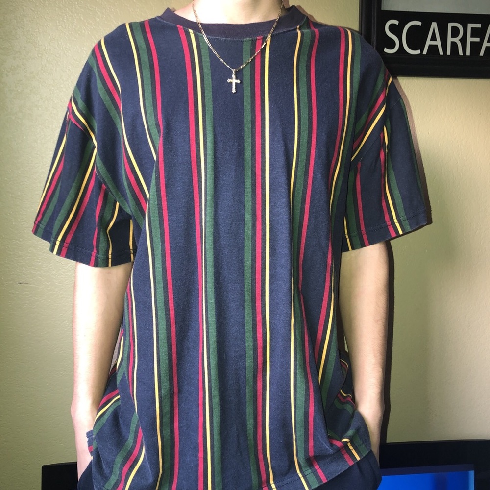 Multicolored striped tee